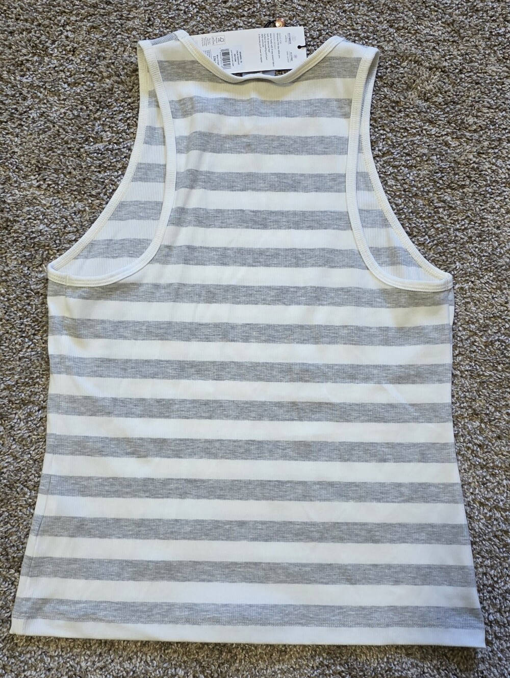 CALIA White and Gray Striped Tank Top - Picture 3 of 4